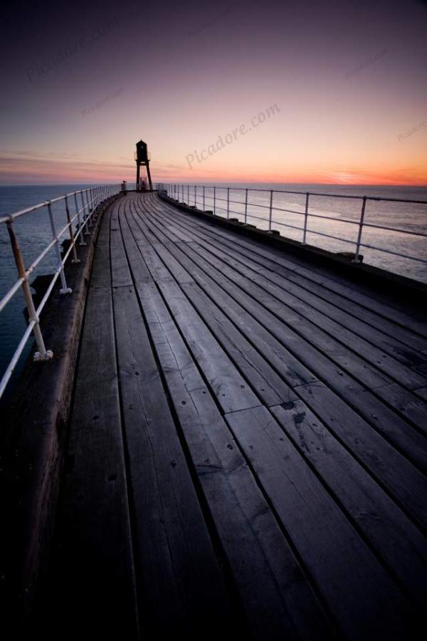 Morning Dawn, Whitby Pier (02279e-y) Large Version