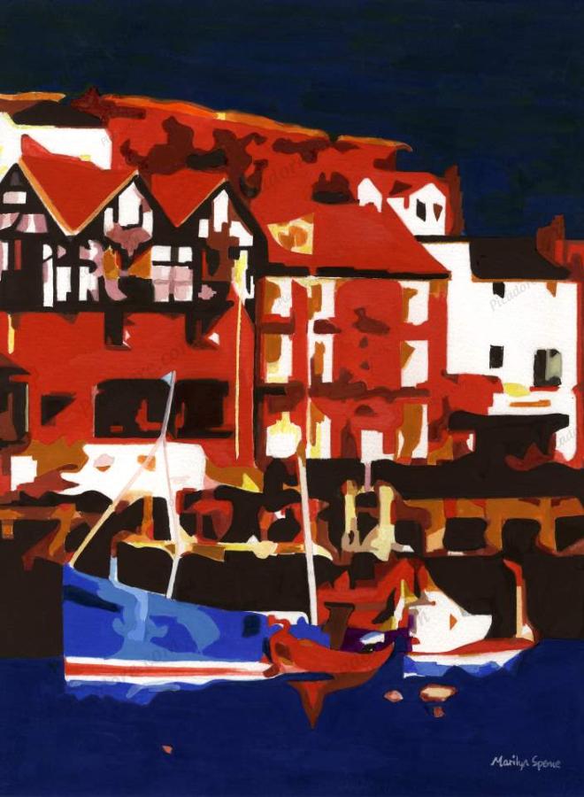 Harbour - Scarborough (portrait) abstract Large Version