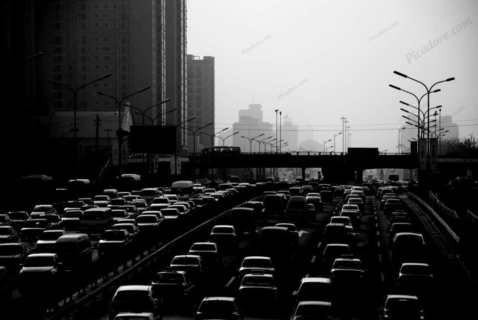 Black and White Commute Large Version